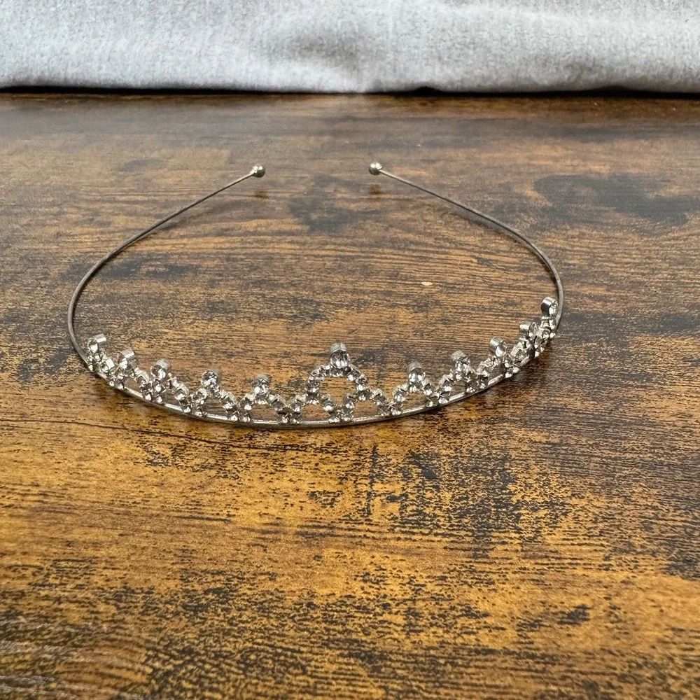 Lovely Floral Bridal Rhinestone Crystal Prom Wedding Crown Tiara Silver‎ Tone